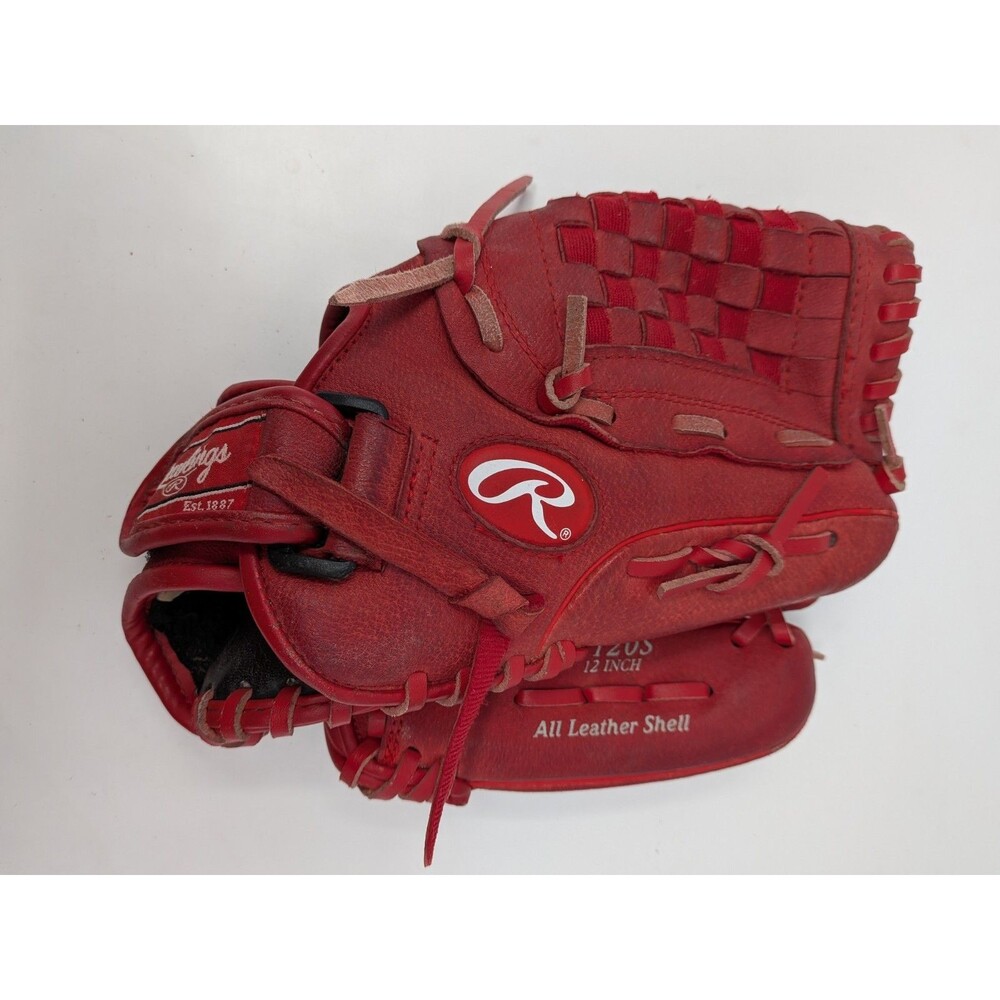 Rawlings Highlight H120S 12" Red Baseball Glove RHT Basket Web Youth Leather